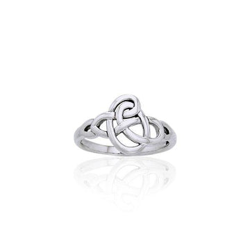 Modern Celtic Knotwork Silver Ring TRI890 - Jewelry